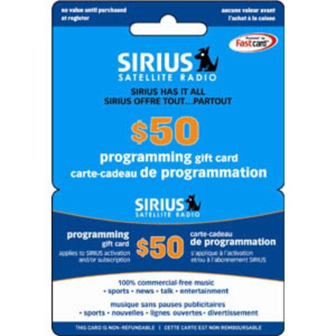 SiriusXM Satellite Radio 50 Gift Card