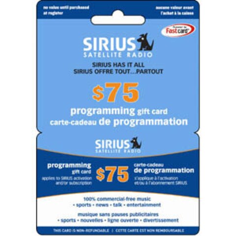 SiriusXM Satellite Radio 75 Gift Card