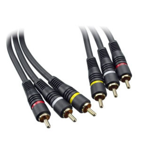Nexxtech 90cm 3 Gold plated Stereo RCA Phono A V Cable