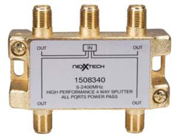Nexxtech 4 Way Gold Plated Splitter Combiner