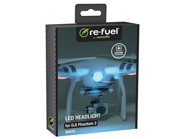 Digipower Re Fuel LED Headlight for DJI Phantom 3 White