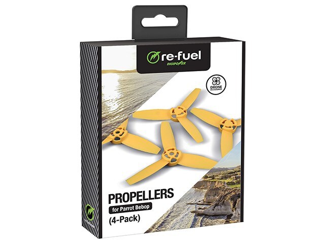 Digipower Re Fuel Replacement Propellers for Parrot Bebop Drone 4 Pack Yellow