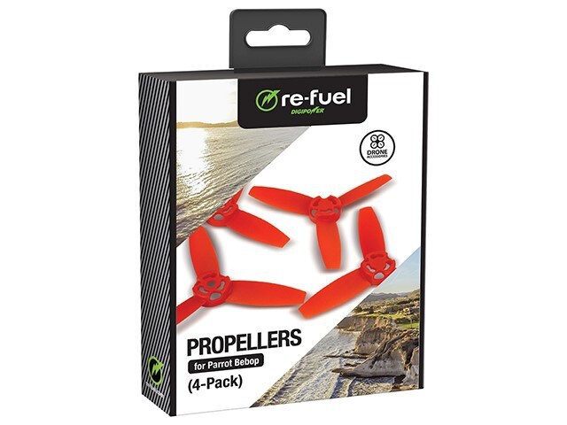 Digipower Re Fuel Replacement Propellers for Parrot Bebop Drone 4 Pack Red