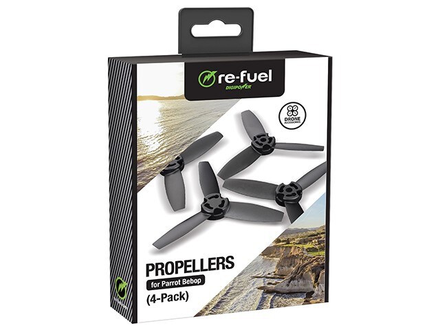 Digipower Re Fuel Replacement Propellers for Parrot Bebop Drone 4 Pack Black