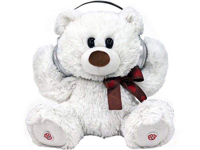 I Talk Teddy Bear Dancing BluetoothÂ® Speaker White