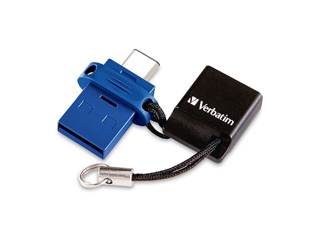Verbatim 64GB Store n Go Dual USB Flash Drive for USB C Devices Blue