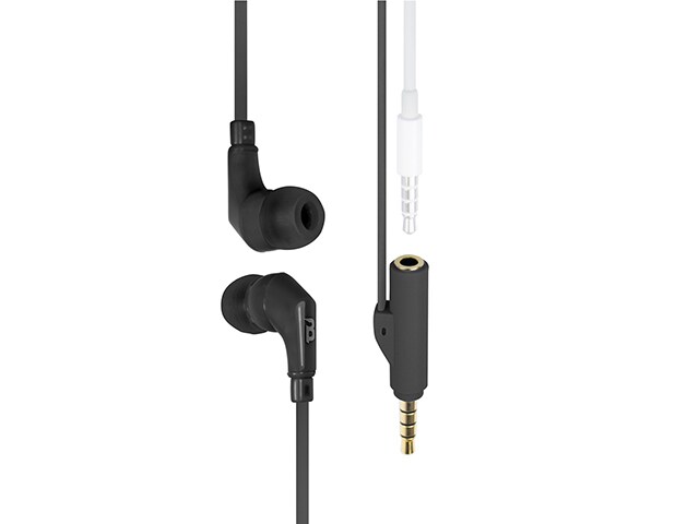 LOGiiX Blue Piston TUNEFREQS Share In Ear Headphone with Built in Splitter â€“ Black