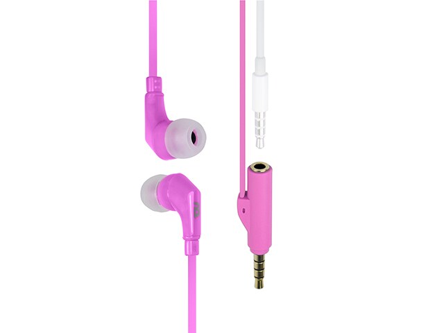 LOGiiX Blue Piston TUNEFREQS Share In Ear Headphone with Built in Splitter Pink