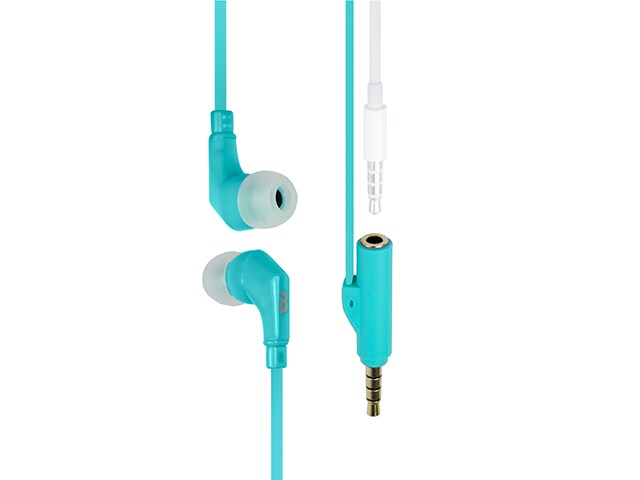 LOGiiX Blue Piston TUNEFREQS Share In Ear Headphone with Built in Splitter Turquoise