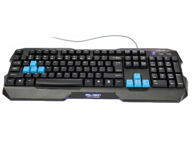 E Blue Polygon Wired Gaming Keyboard Black