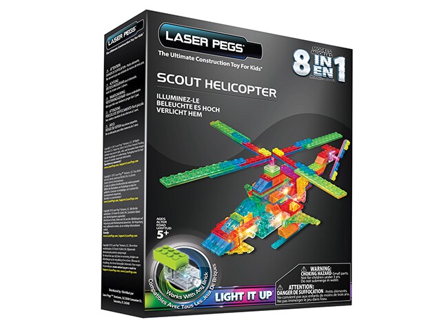 Laser Pegs Scout Helicopter 8 In 1 Building Set