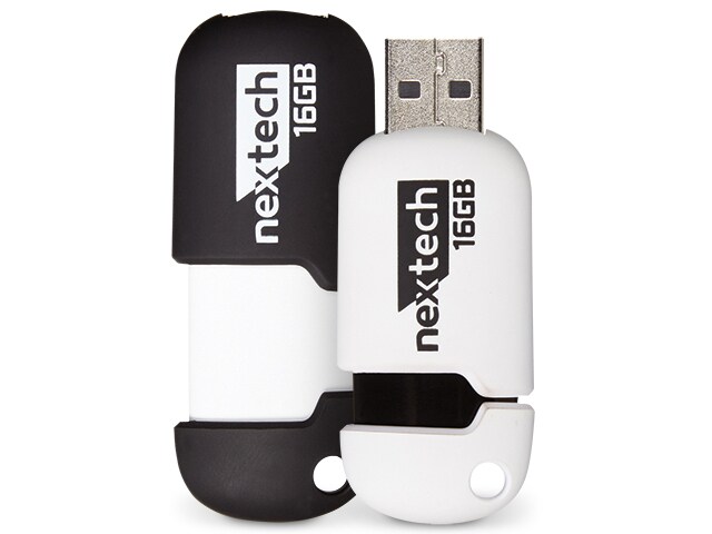 Nexxtech 16GB USB 2.0 Flash Drive Black White
