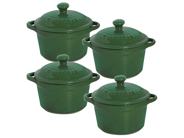 Cuisinart Mini 250ml Stoneware Casseroles with Cover 4 Pack Green