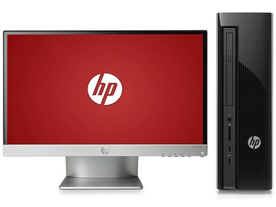 HP Slimline 450-a109 Desktop PC with AMD E1-6015, 1TB HDD, 4GB RAM & Windows 10, with HP Pavilion 20xi 20” LED IPS Monitor
