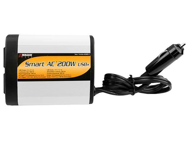 Wagan Smart AC 200W USB Power Inverter