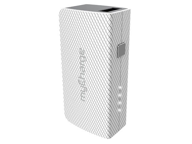 myCharge 2600mAh AMPMini Portable Power Bank with USB Arm White Grey