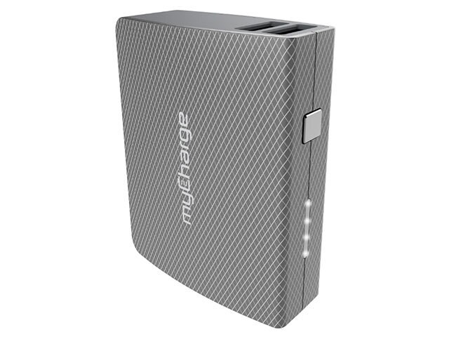 myCharge 4400mAh AmpPlus Portable Charger with USB Arm Grey Charcoal