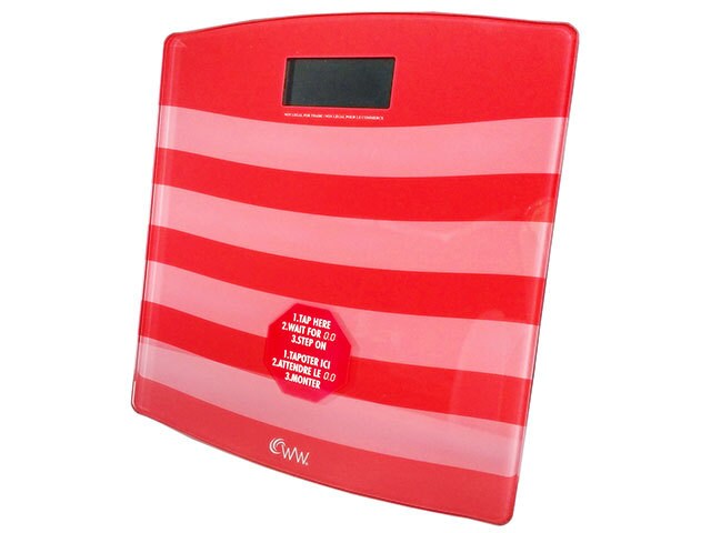 Conair Weight Watchers Digital Glass Scale Red