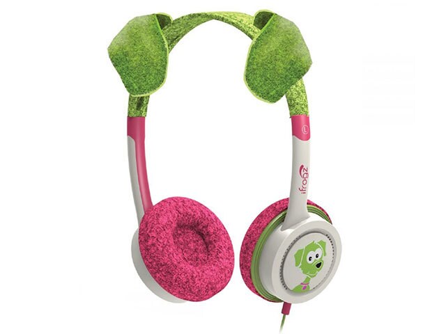 iFrogz Little Rockerz On Ear Headphones Green Pink Puppy