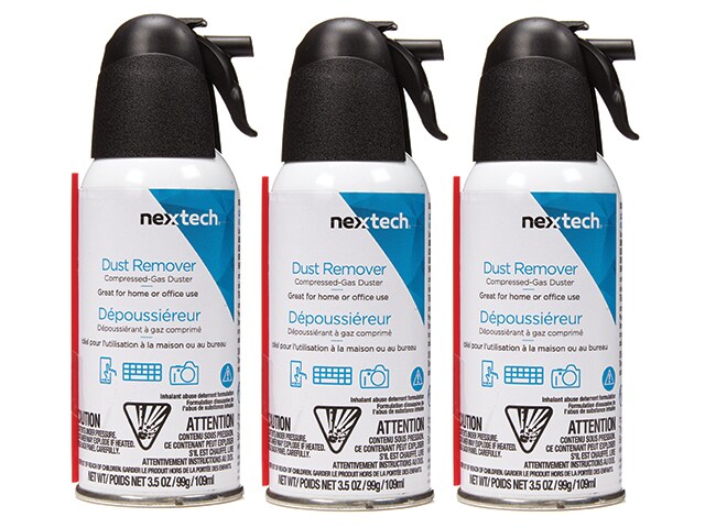 Nexxtech 3.5oz Compressed Gas Dust Remover 3 Pack
