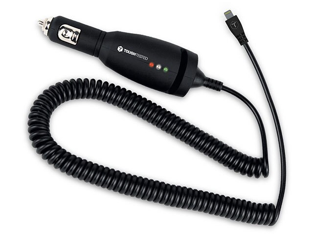 Tough Tested Pro Car Charger with 3.6m 12â€™ 8 Pin Lightning Connector Black