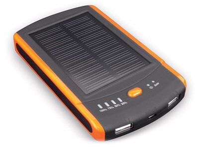 Tough Tested 6000mAh Solar Battery Pack with Carabineer Case and Windshield Mount