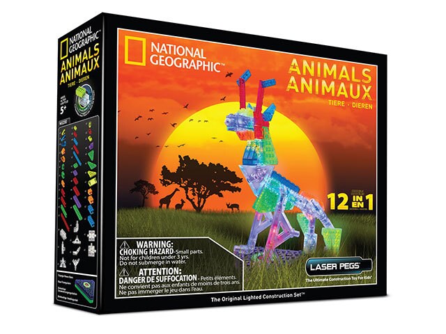 Laser Pegs 12 in 1 National Geographic Animals Building Kit