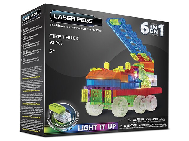 Laser Pegs 6 in 1 Fire Truck Construction Brick Kit