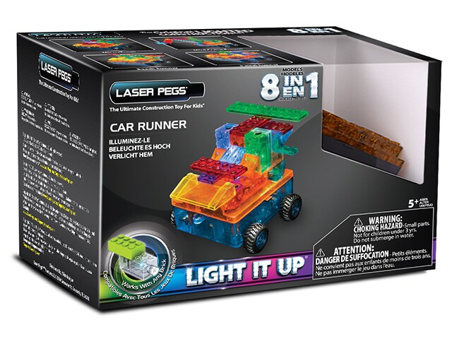 Laser Pegs 8 in 1 Car Runner Construction Brick Kit