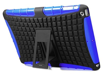 Étui pour tablette The Locker Room/The Gator avec pied de Lockercase pour iPad Air 2 - noir et bleu