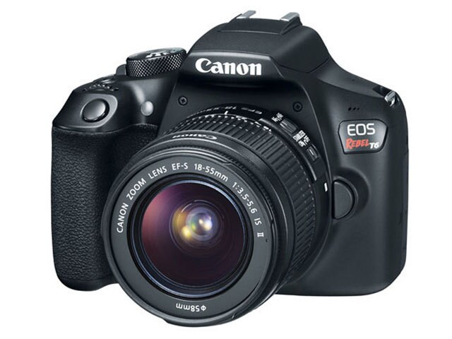Canon EOS Rebel T6 18MP DSLR with EF S 18 55MM f 3.5 5.6 IS II Lens Kit Black