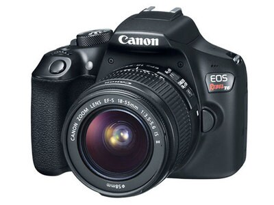 Canon EOS Rebel T6 18MP DSLR with EF-S 18-55MM f/3.5-5.6 IS II Lens Kit - Black