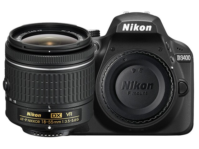Nikon D3400 24MP DSLR Camera with AF P DX NIKKOR 18 55mm f 3.5 5.6G VR Kit Black