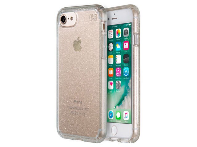 Speck Presidio Clear Glitter Case for iPhone 7 Clear Gold Glitter