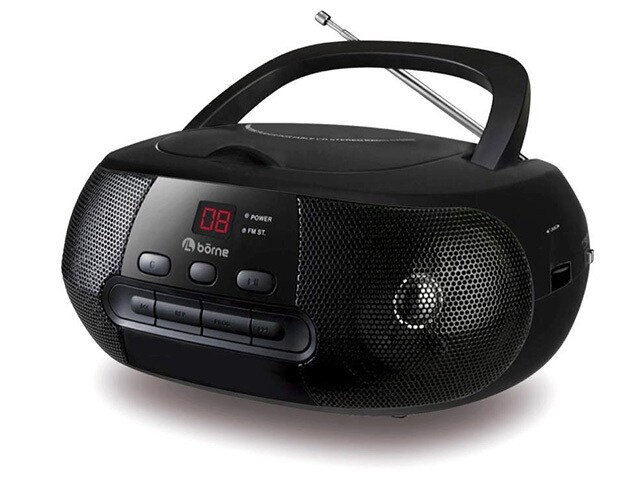 Borne Portable Boombox with AM FM Radio Black
