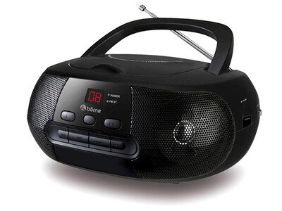 Borne Portable Boombox with AM/FM Radio - Black