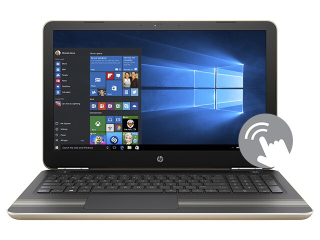 HP Pavillion 15 aw020ca 15.6â€� Laptop with AMD A6 9210 1TB HDD 8GB RAM Windows 10 Modern Gold