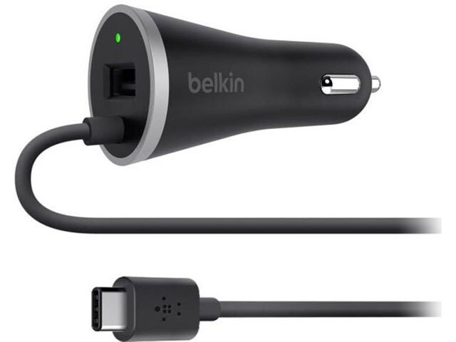 Belkin 3AMP USB C Car Charger with USB A port Black