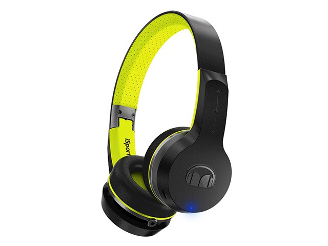 Monster iSport Freedom v2 BluetoothÂ® Wireless On Ear Headphones with On Ear Controls Black Green