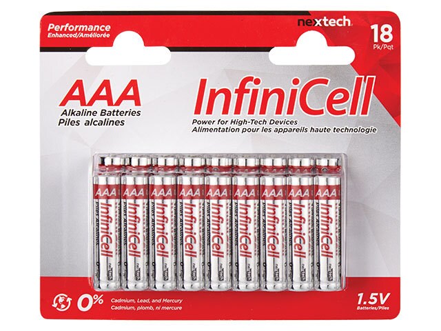 InfiniCell AAA Alkaline Batteries 18 Pack
