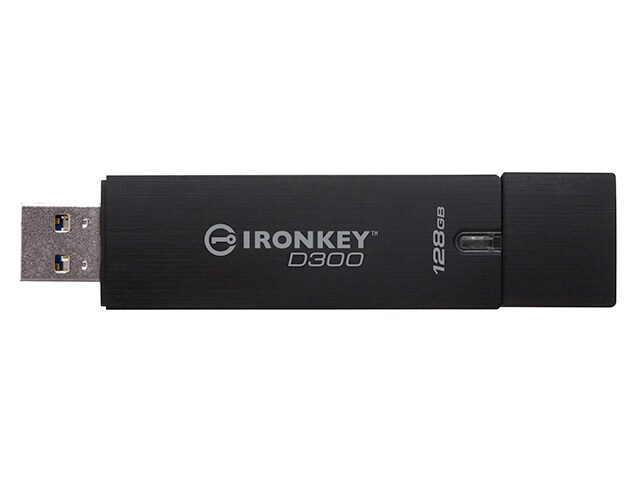 Kingston IronKey D300 128GB Encrypted USB 3.0 Flash Drive Black