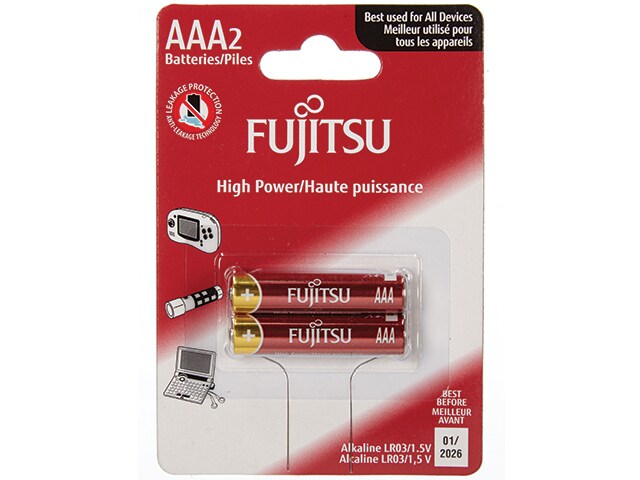 Fujitsu High Power Grade AAA Alkaline Batteries 2 Pack