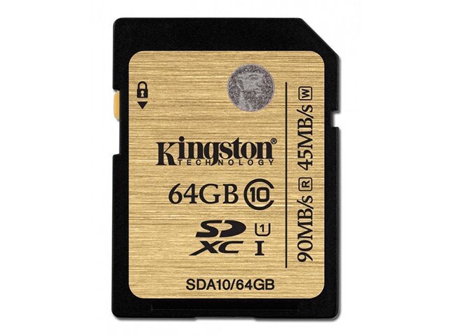 Kingston 64GB SDXC Class 10 UHS I 90R 45W Flash Card
