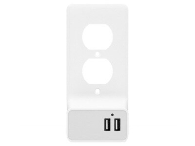 Aluratek 2-Port USB Duplex Wall Plate 