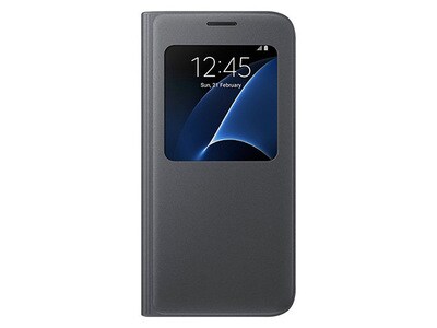 Samsung S-View Flip Cover for Galaxy S7 Edge - Black