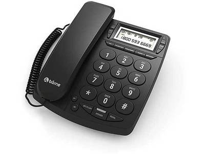 Borne Lifestyle Corded Caller ID Telephone - Black