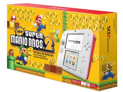Nintendo 2DS avec nouveau jeu Super Mario Bros. 2 – rouge écarlate