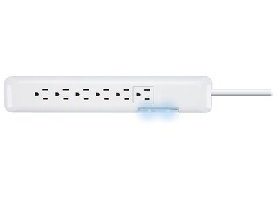 VITAL 6-Outlet Power Bar with Surge Protection - White