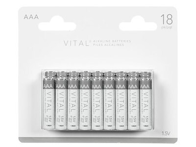 Vital AAA Alkaline Batteries - 18-Pack