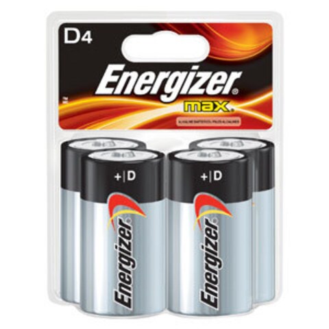 Energizer Max D Alkaline Battery 4 Pack